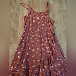 Art Class Girls Floral Sleeveless Dress Reddish Brown Sz Medium (7/8) NWOT